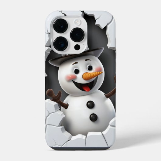 3Dスノーマンクリスマス iPhoneケース (裏面)