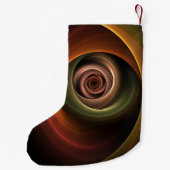 3Dスパイラルウォームカラー抽象芸術フラクタル美術名 スモールクリスマスストッキング (裏面)
