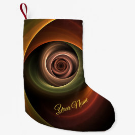 3Dスパイラルウォームカラー抽象芸術フラクタル美術名 スモールクリスマスストッキング