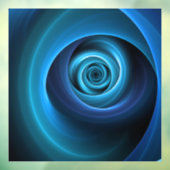 3Dスパイラルブルーモダンカラー抽象芸術フラクタル ウィンドウサイン (シート3)