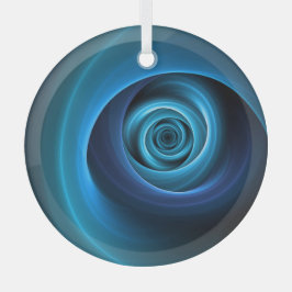 3Dスパイラルブルーモダンカラー抽象芸術フラクタル ガラスオーナメント