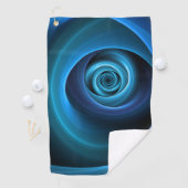 3Dスパイラルブルーモダンカラー抽象芸術フラクタル ゴルフタオル (インサイチュ)