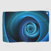 3Dスパイラルブルーモダンカラー抽象芸術フラクタル ゴルフタオル (横)