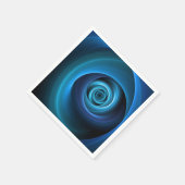 3Dスパイラルブルーモダンカラー抽象芸術フラクタル スタンダードカクテルナプキン (角)