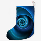 3Dスパイラルブルーモダンカラー抽象芸術フラクタル スモールクリスマスストッキング (裏面)