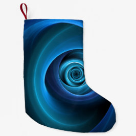 3Dスパイラルブルーモダンカラー抽象芸術フラクタル スモールクリスマスストッキング