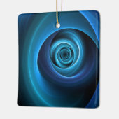 3Dスパイラルブルーモダンカラー抽象芸術フラクタル セラミックオーナメント (左)