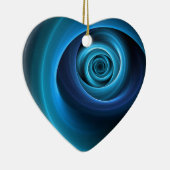 3Dスパイラルブルーモダンカラー抽象芸術フラクタル セラミックオーナメント (右)