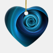 3Dスパイラルブルーモダンカラー抽象芸術フラクタル セラミックオーナメント (裏面)