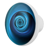 3Dスパイラルブルーモダンカラー抽象芸術フラクタル セラミックノブ (右)