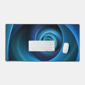 3Dスパイラルブルーモダンカラー抽象芸術フラクタル デスクマット (キーボード&マウス)