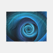 3Dスパイラルブルーモダンカラー抽象芸術フラクタル フリースブランケット (正面(横))