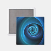 3Dスパイラルブルーモダンカラー抽象芸術フラクタル マグネット (正面/裏面)