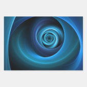 3Dスパイラルブルーモダンカラー抽象芸術フラクタル ラッピングペーパーシート (正面2)