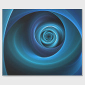 3Dスパイラルブルーモダンカラー抽象芸術フラクタル ラッピングペーパー (フラット)