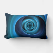3Dスパイラルブルーモダンカラー抽象芸術フラクタル ランバークッション (正面)
