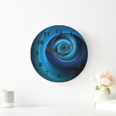 3Dスパイラルブルーモダンカラー抽象芸術フラクタル ラージ壁時計 (ホーム)