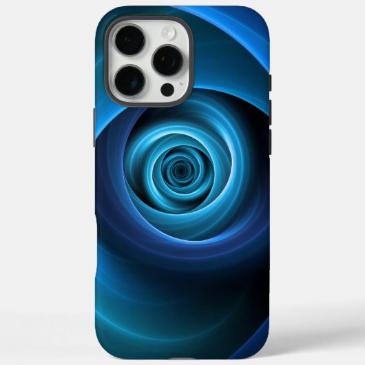 3Dスパイラルブルーモダンカラー抽象芸術フラクタル Case-Mate iPhoneケース (裏面)