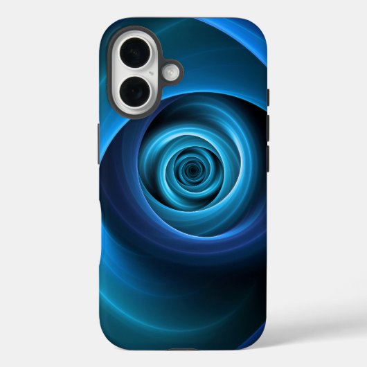 3Dスパイラルブルーモダンカラー抽象芸術フラクタル Case-Mate iPhoneケース (裏面)