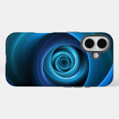 3Dスパイラルブルーモダンカラー抽象芸術フラクタル Case-Mate iPhoneケース (裏面 (横))