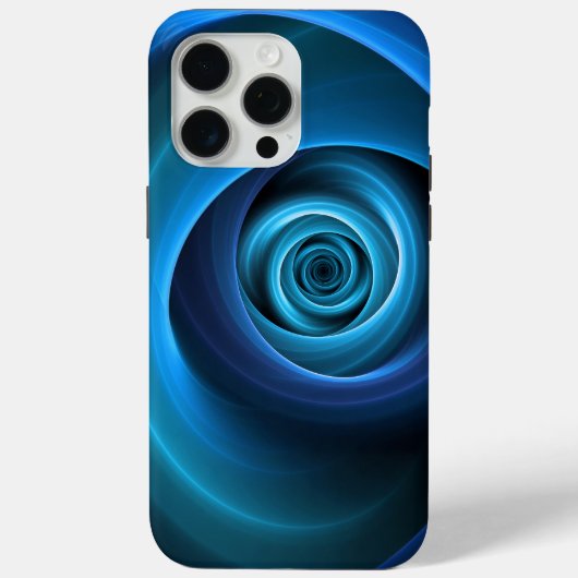 3Dスパイラルブルーモダンカラー抽象芸術フラクタル Case-Mate iPhoneケース (裏面)