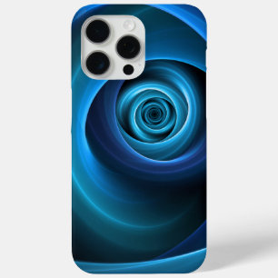 3Dスパイラルブルーモダンカラー抽象芸術フラクタル iPhone 15 PRO MAXケース