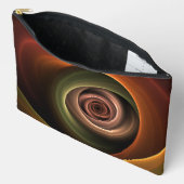 3Dスパイラル抽象芸術暖色モダンフラクタル芸術 アクセサリーポーチ (見開き)