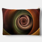 3Dスパイラル抽象芸術暖色モダンフラクタル芸術 アクセサリーポーチ (裏面)