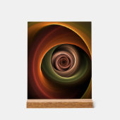 3Dスパイラル抽象芸術暖色モダンフラクタル芸術 アクリルサイン (正面)
