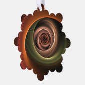 3Dスパイラル抽象芸術暖色モダンフラクタル芸術 オーナメントカード (左)