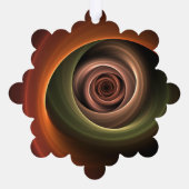 3Dスパイラル抽象芸術暖色モダンフラクタル芸術 オーナメントカード (裏面)