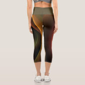 3Dスパイラル抽象芸術暖色モダンフラクタル芸術 カプリレギンス (裏面)