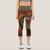 3Dスパイラル抽象芸術暖色モダンフラクタル芸術 カプリレギンス (正面)