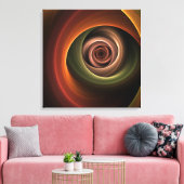 3Dスパイラル抽象芸術暖色モダンフラクタル芸術 キャンバスプリント (インサイチュ (リビング))