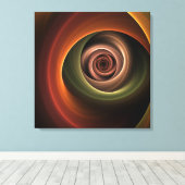 3Dスパイラル抽象芸術暖色モダンフラクタル芸術 キャンバスプリント (インサイチュ (ウッドフロア))