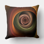 3Dスパイラル抽象芸術暖色モダンフラクタル芸術 クッション (裏面)