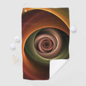 3Dスパイラル抽象芸術暖色モダンフラクタル芸術 ゴルフタオル (インサイチュ)