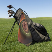 3Dスパイラル抽象芸術暖色モダンフラクタル芸術 ゴルフタオル (グリーン)