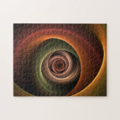 3Dスパイラル抽象芸術暖色モダンフラクタル芸術 ジグソーパズル (横)