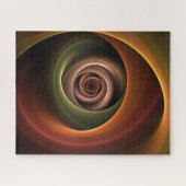 3Dスパイラル抽象芸術暖色モダンフラクタル芸術 ジグソーパズル (横)