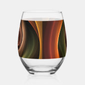 3Dスパイラル抽象芸術暖色モダンフラクタル芸術 ステムなしワイングラス (左)