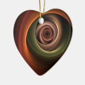 3Dスパイラル抽象芸術暖色モダンフラクタル芸術 セラミックオーナメント (左)