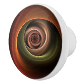 3Dスパイラル抽象芸術暖色モダンフラクタル芸術 セラミックノブ (右)