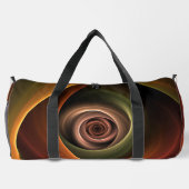 3Dスパイラル抽象芸術暖色モダンフラクタル芸術 ダッフルバッグ (裏面)