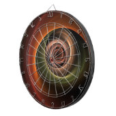 3Dスパイラル抽象芸術暖色モダンフラクタル芸術 ダーツボード (正面右)