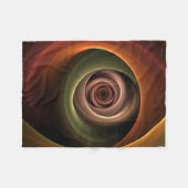 3Dスパイラル抽象芸術暖色モダンフラクタル芸術 フリースブランケット (正面(横))