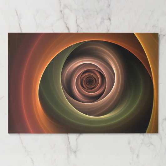 3Dスパイラル抽象芸術暖色モダンフラクタル芸術 ペーパーパッド (正面)