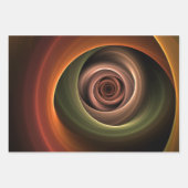 3Dスパイラル抽象芸術暖色モダンフラクタル芸術 ラッピングペーパーシート (正面2)
