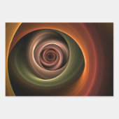 3Dスパイラル抽象芸術暖色モダンフラクタル芸術 ラッピングペーパーシート (正面2)