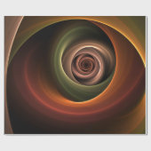 3Dスパイラル抽象芸術暖色モダンフラクタル芸術 ラッピングペーパー (フラット)